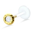 Bezel Set Stone Labrets Push-in LA-691